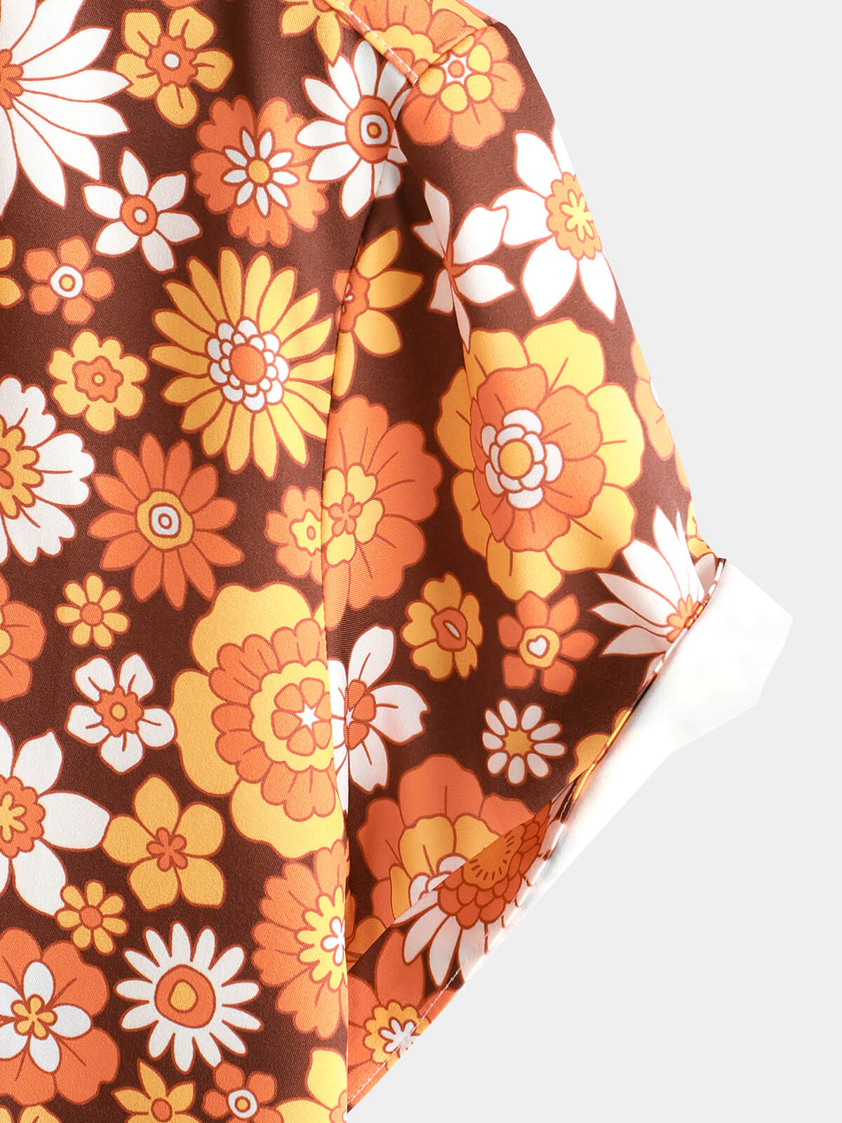 Men's Vintage Floral Button-Up Short Sleeve Beach Disco Summer 70s Retro Hawaiian Shirt
