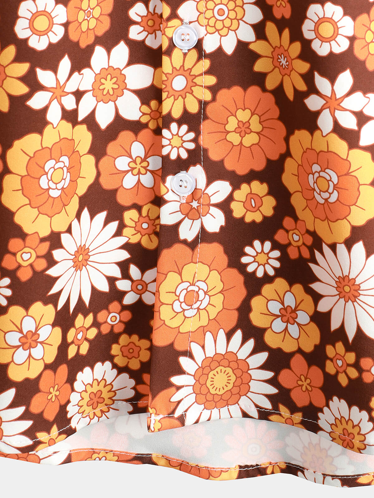 Men's Vintage Floral Button-Up Short Sleeve Beach Disco Summer 70s Retro Hawaiian Shirt