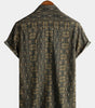 Vintage 70s Short-Sleeved Button-Up Summer Cotton Shirt for Men