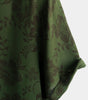 Men's Short-Sleeved Button-Up Shirt, Dark Green Floral Pattern, Vintage Hawaiian, Soft, Beach Holiday