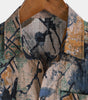 Men's Short-Sleeved Button-Up Shirt, Abstract Pattern, Perfect for Holidays, Summer