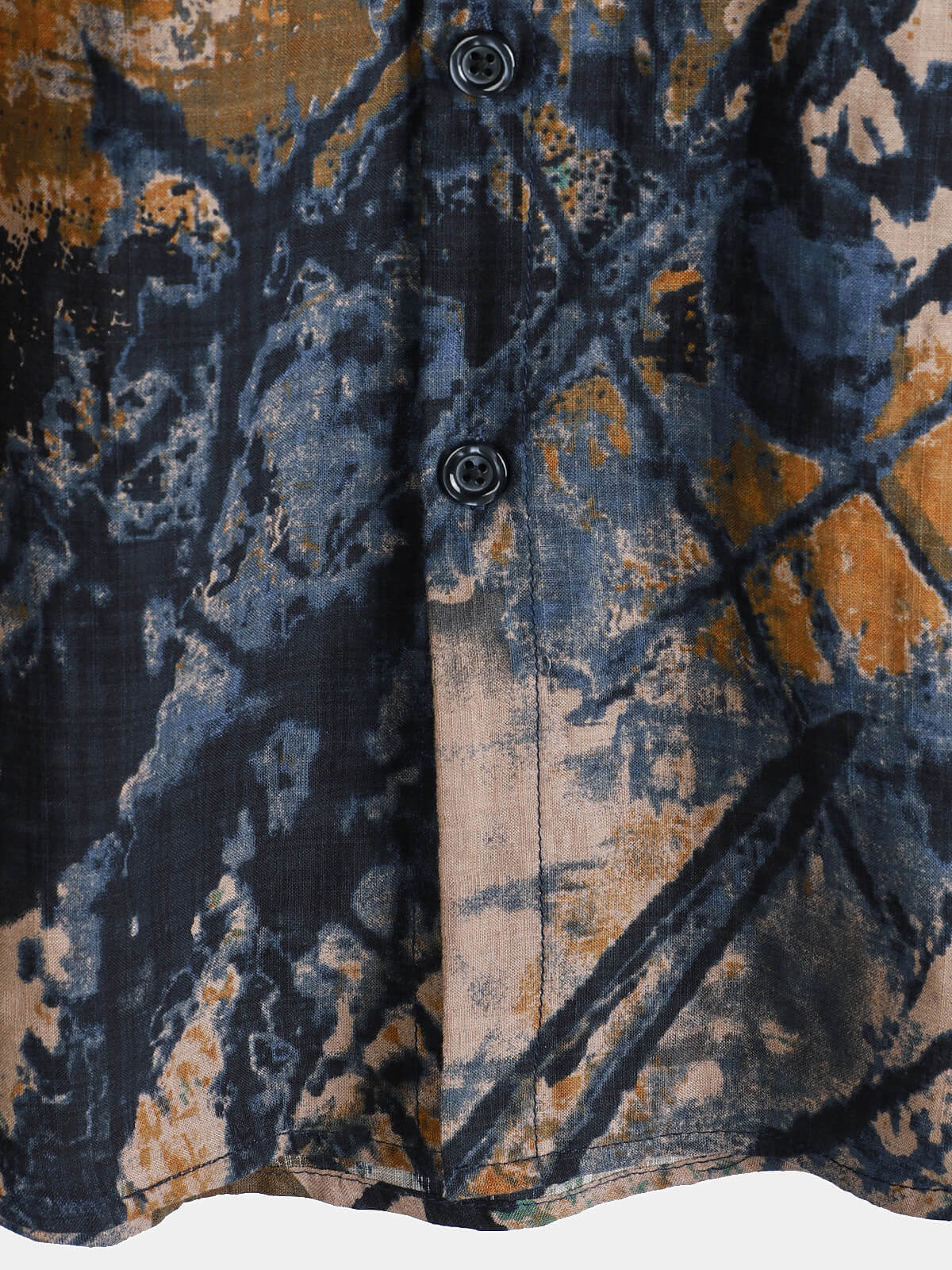 Men's Short-Sleeved Button-Up Shirt, Abstract Pattern, Perfect for Holidays, Summer