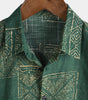 Men's Vintage Green Printed Short Sleeve Breathable Cotton Shirt