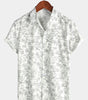 Men's Floral Print Button-Up Summer Hawaiian Shirt