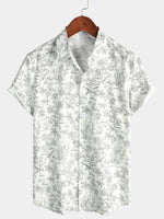 Men's Floral Print Button-Up Summer Hawaiian Shirt