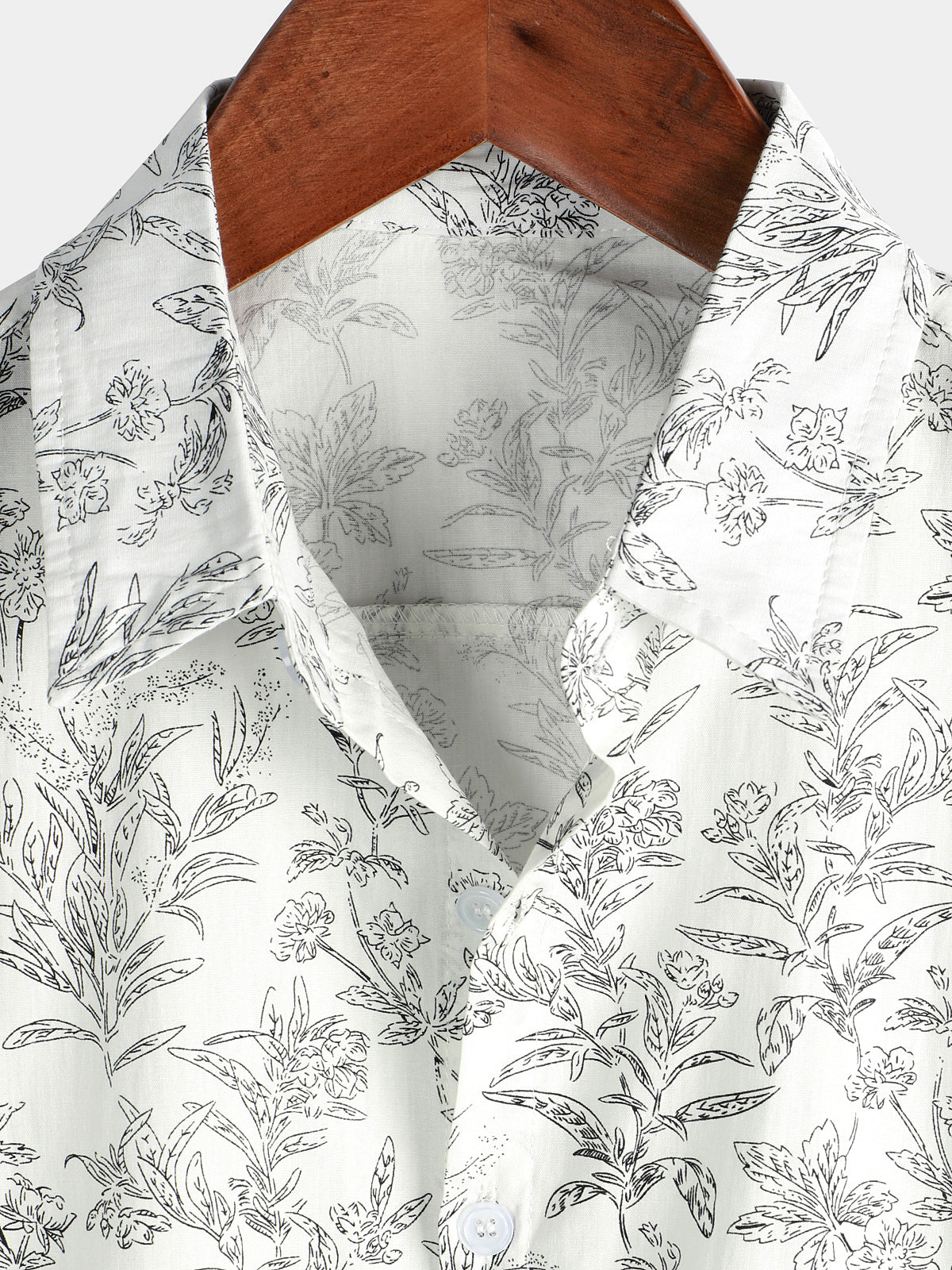 Men's Floral Print Button-Up Summer Hawaiian Shirt