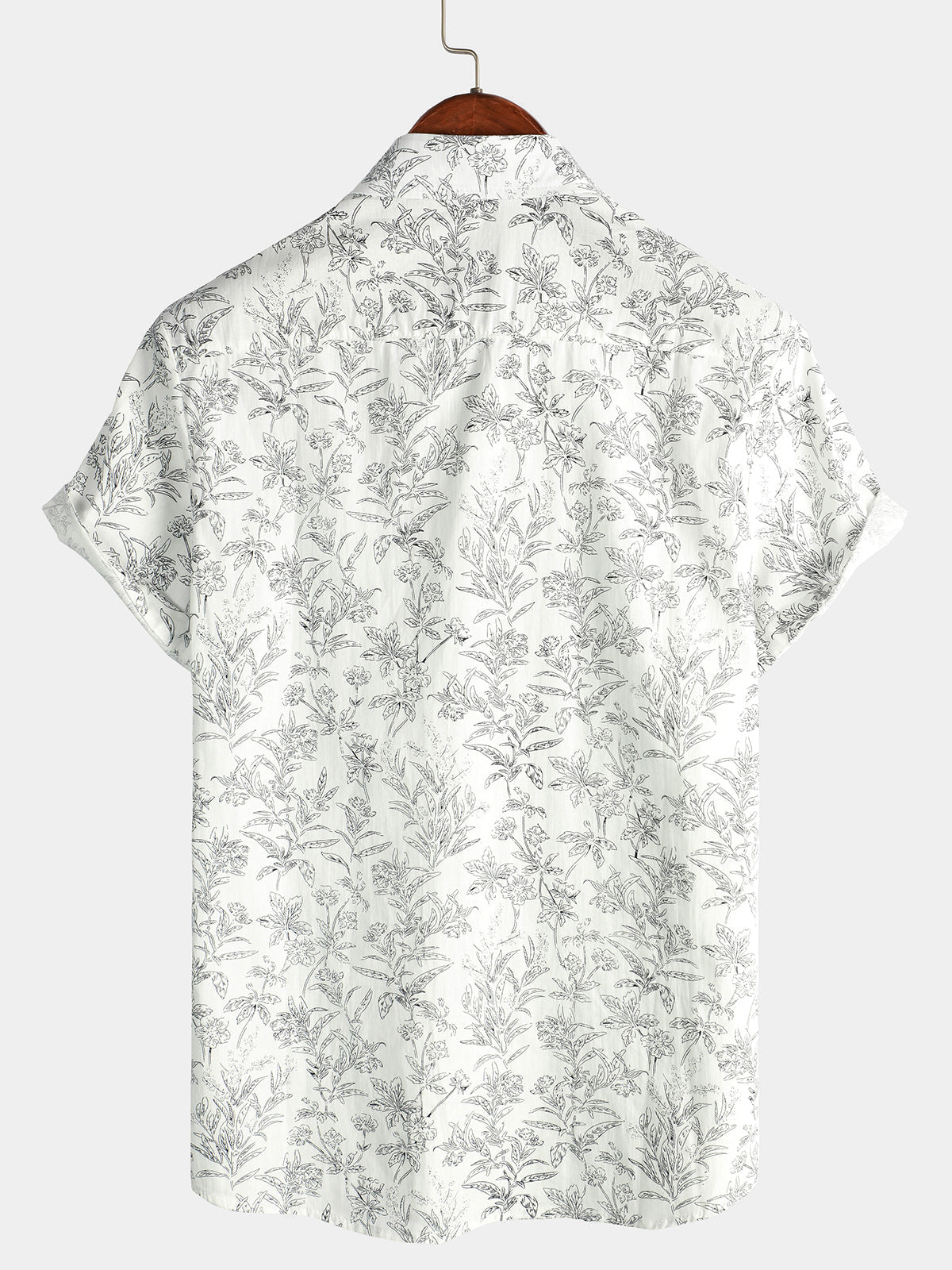 Men's Floral Print Button-Up Summer Hawaiian Shirt