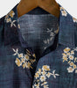 Casual Short-Sleeved Button-Up Shirt with Floral Print for Men