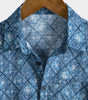 Men's Short Sleeve Summer Shirt, Retro Bohemian Print, with Pocket
