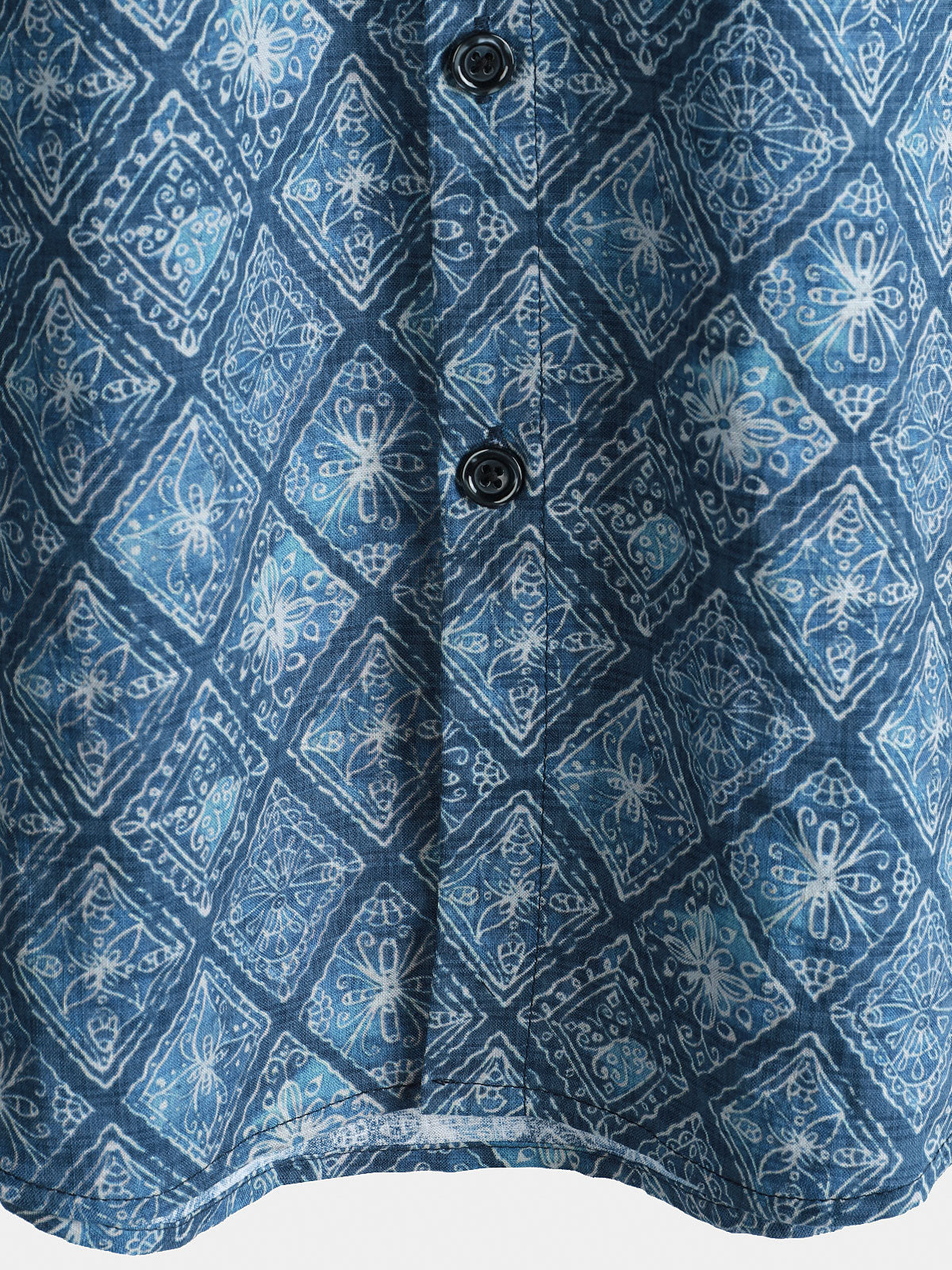 Men's Short Sleeve Summer Shirt, Retro Bohemian Print, with Pocket