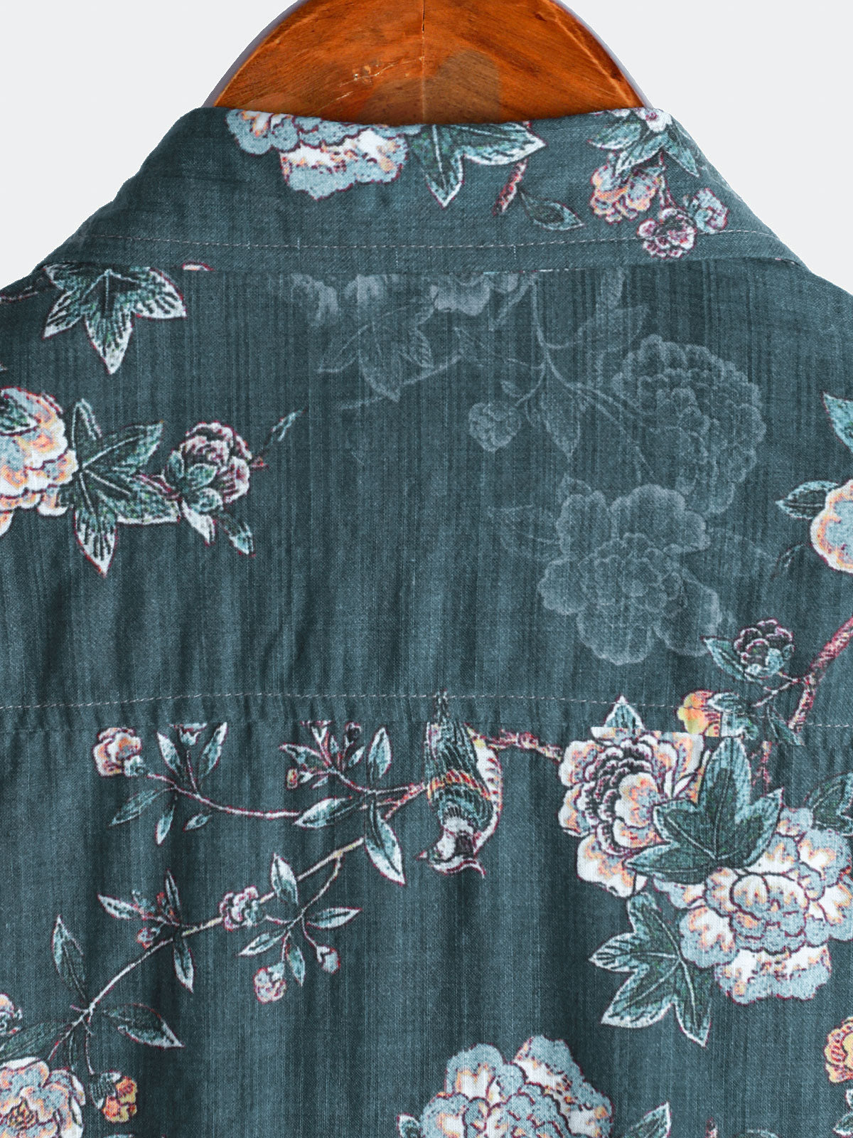 Men's Short Sleeve Button-Up Casual Shirt, Floral Print, Camp Style