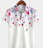 Men's Short Sleeve Button-Up Summer Cruise Shirt with Floral Print