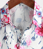 Men's Short Sleeve Button-Up Summer Cruise Shirt with Floral Print