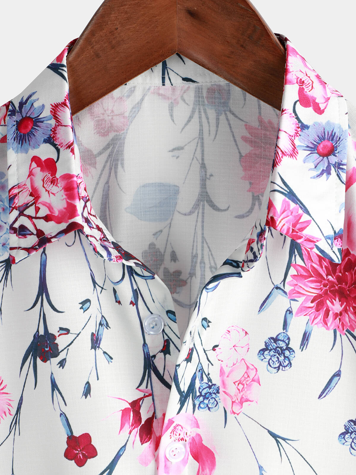 Men's Short Sleeve Button-Up Summer Cruise Shirt with Floral Print