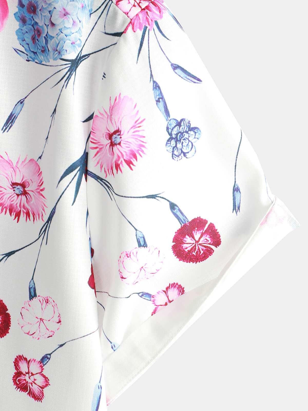 Men's Short Sleeve Button-Up Summer Cruise Shirt with Floral Print