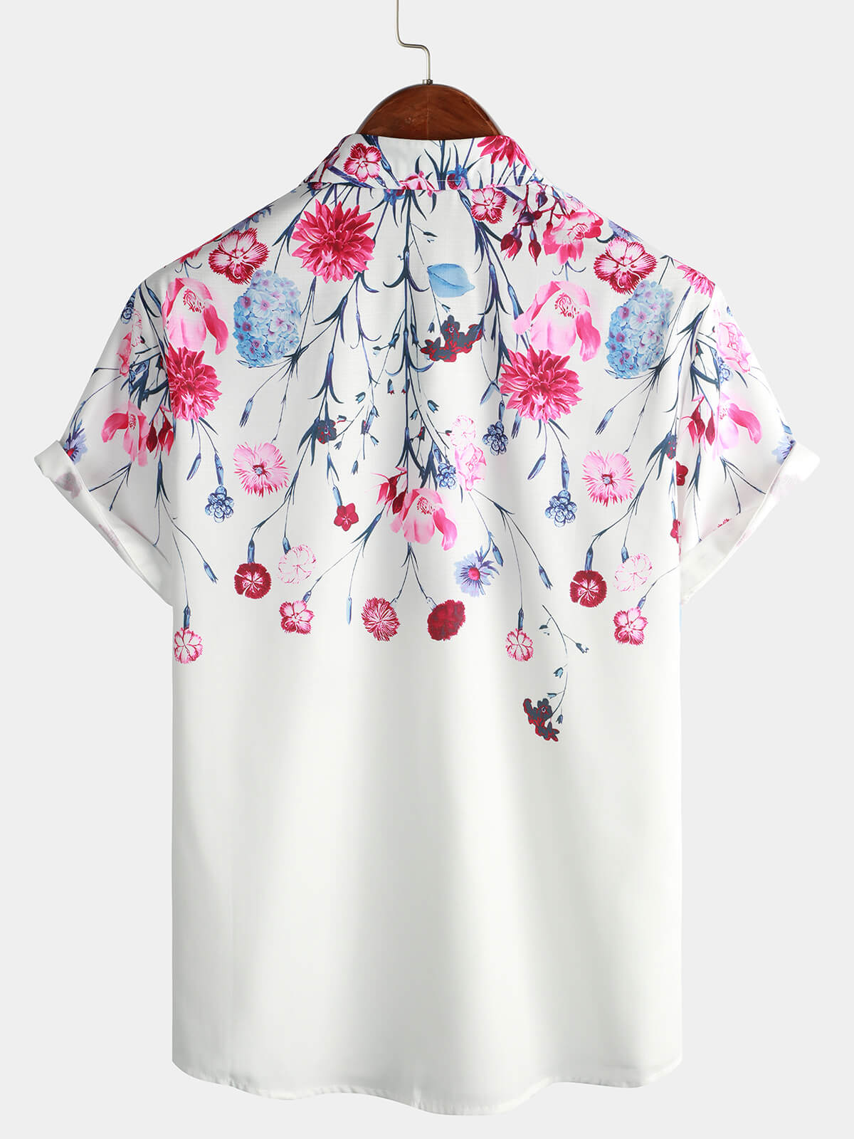 Men's Short Sleeve Button-Up Summer Cruise Shirt with Floral Print