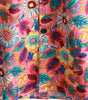 Men's Pink Floral 100% Cotton Breathable Summer Short Sleeve Hawaiian Button-Up Shirt