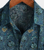 Men's Short Sleeve Paisley Vintage Floral Retro Button Up Blue Summer Holiday Shirt