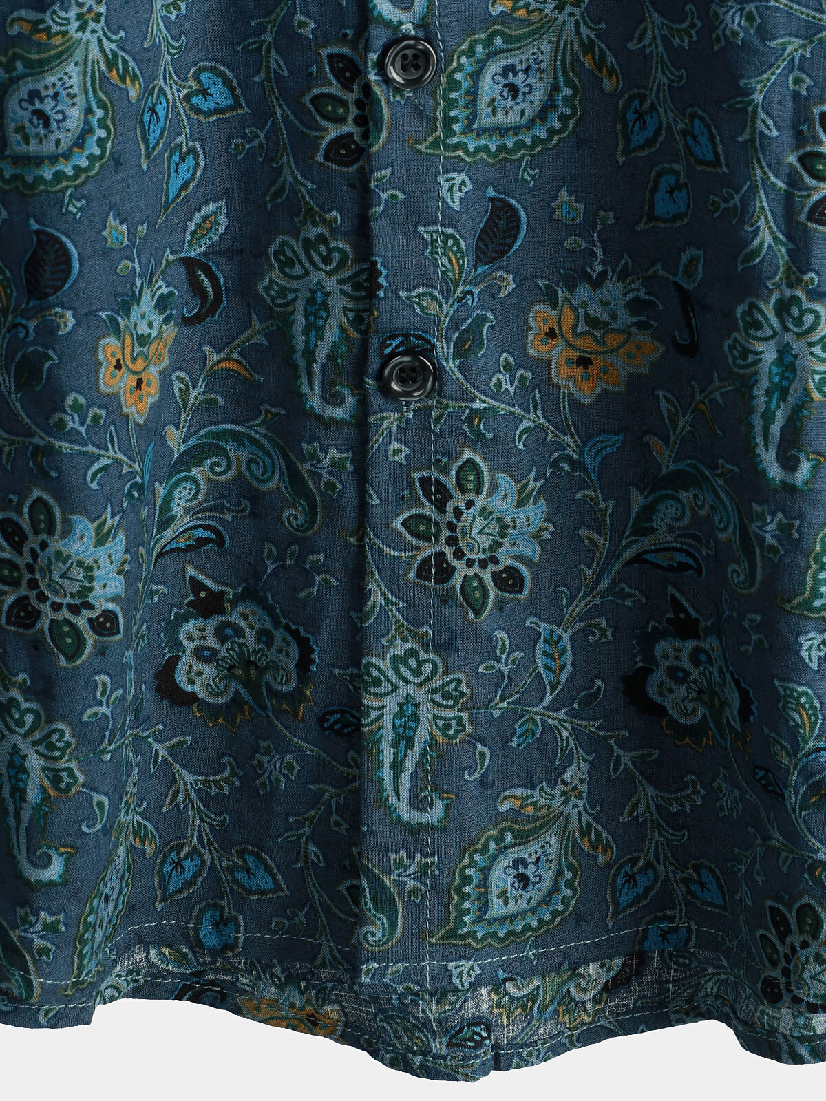 Men's Short Sleeve Paisley Vintage Floral Retro Button Up Blue Summer Holiday Shirt