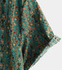 Men's Short Sleeve Vintage Paisley Print 70s Green Boho Retro Tribal Shirt