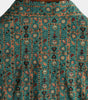 Men's Short Sleeve Vintage Paisley Print 70s Green Boho Retro Tribal Shirt