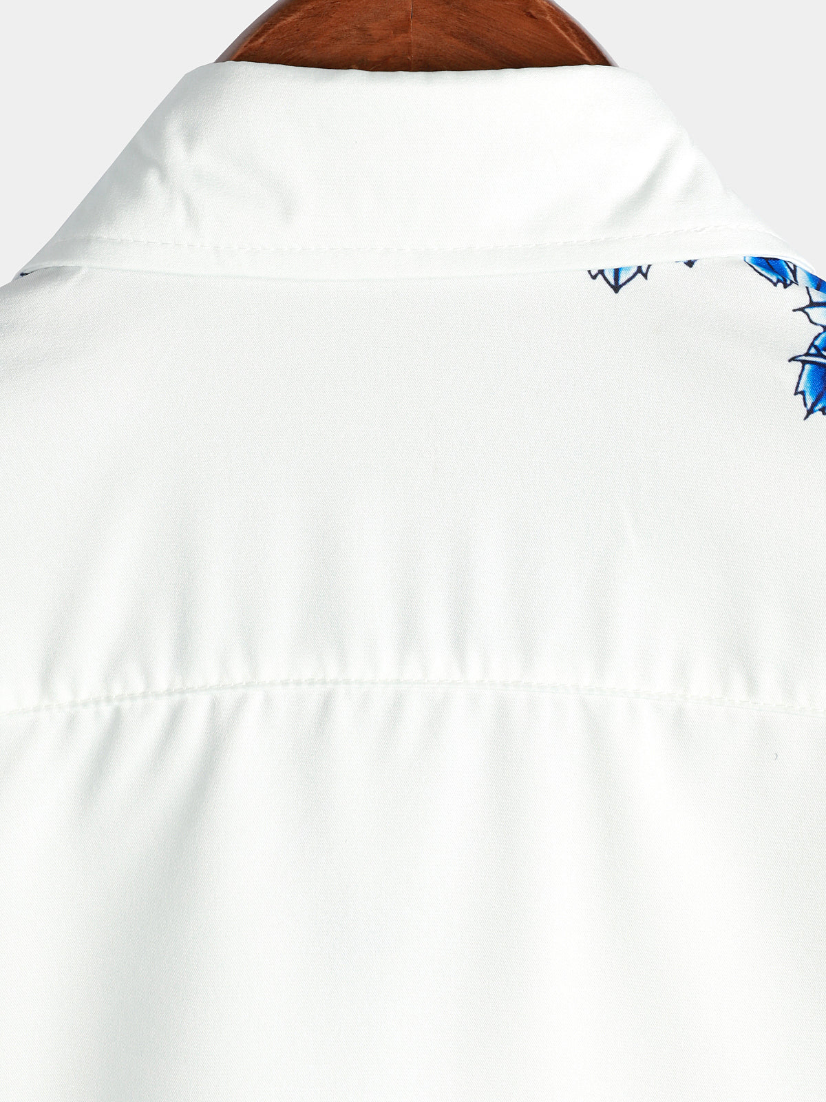 Men's Casual Short-Sleeve Button-Up Shirt in Blue with Floral Print