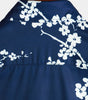 Casual Short Sleeve Revers Collar Men's Shirt with Vintage Navy Floral Print