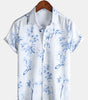 Men's Casual Short Sleeve Shirt, Stylish with Floral Print