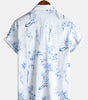 Men's Casual Short Sleeve Shirt, Stylish with Floral Print