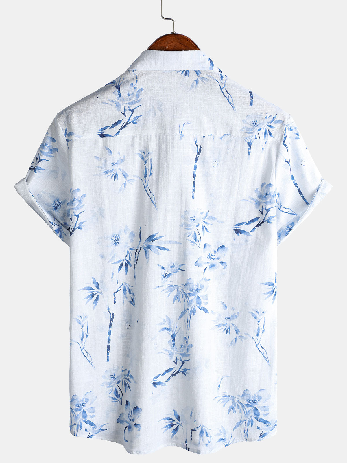 Men's Casual Short Sleeve Shirt, Stylish with Floral Print
