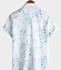 Men's Short-Sleeve Button-Up Shirt, Casual Style, Floral Pattern, Ideal for Holidays