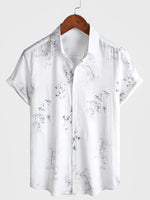 Men's Short Sleeve Casual Shirt, Bamboo Print