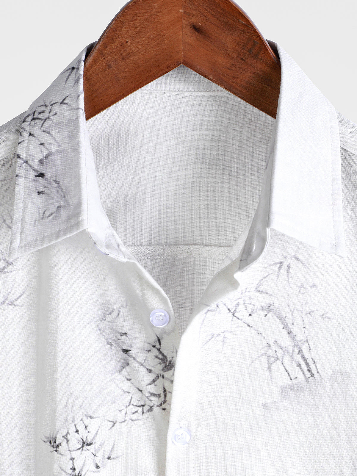 Men's Short Sleeve Casual Shirt, Bamboo Print