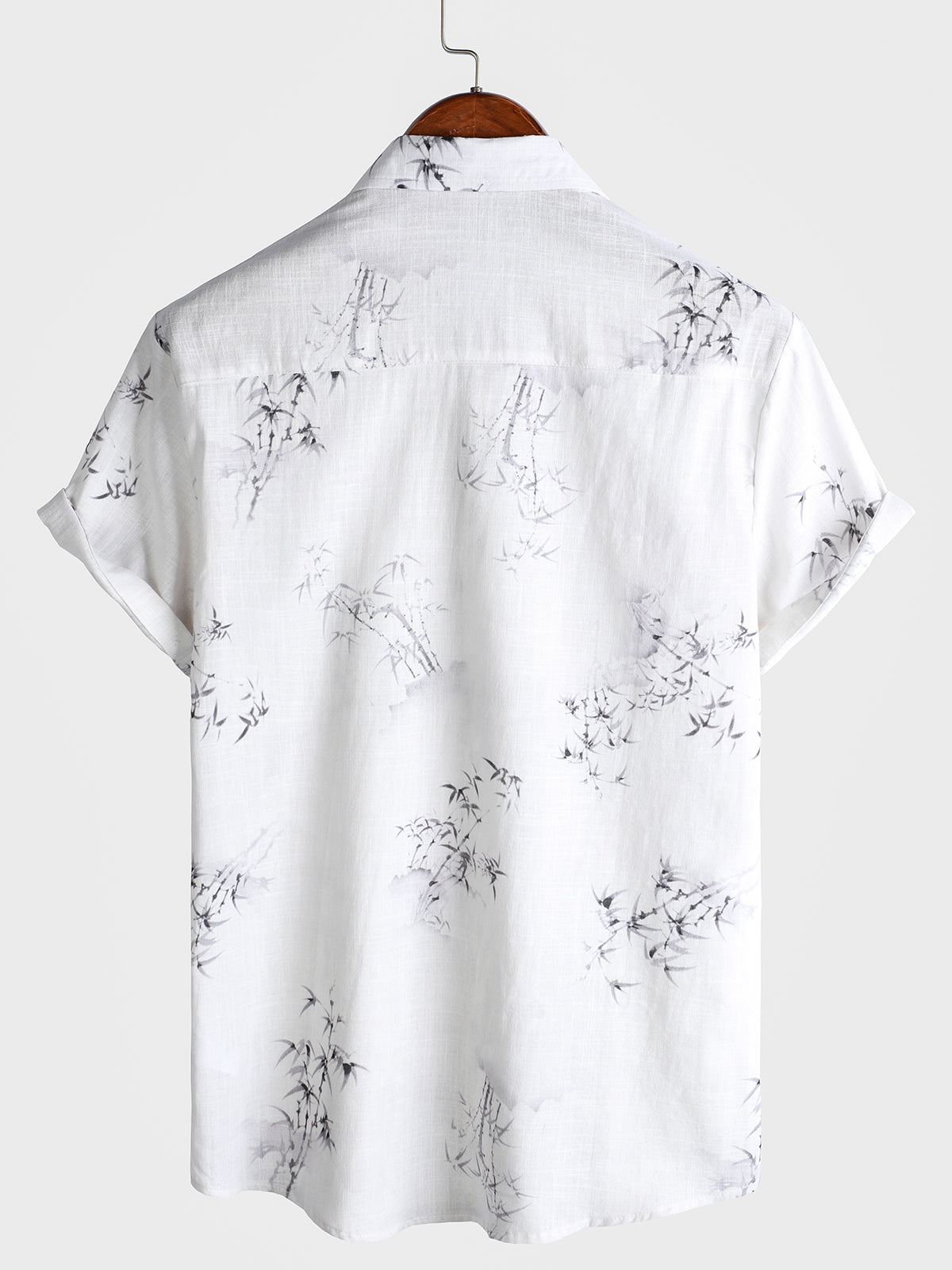 Men's Short Sleeve Casual Shirt, Bamboo Print