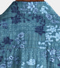 Men's Short Sleeve Retro Shirt with Pockets, Blue Floral Pattern, Casual Style for Holidays