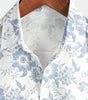 White Hawaiian Summer Shirt for Men, Short Sleeve, Breathable Cotton and Linen