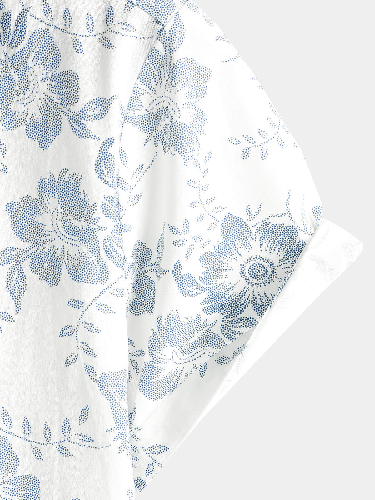 White Hawaiian Summer Shirt for Men, Short Sleeve, Breathable Cotton and Linen