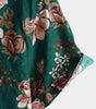 Men's Short Sleeve Shirt, Retro Green Floral Pattern for Summer Holidays