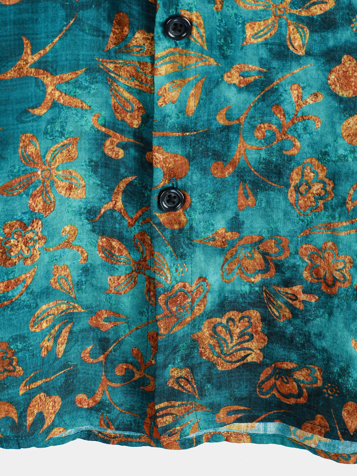 Short-Sleeved Hawaiian Shirt with Floral Print Pocket for Men
