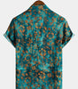 Short-Sleeved Hawaiian Shirt with Floral Print Pocket for Men