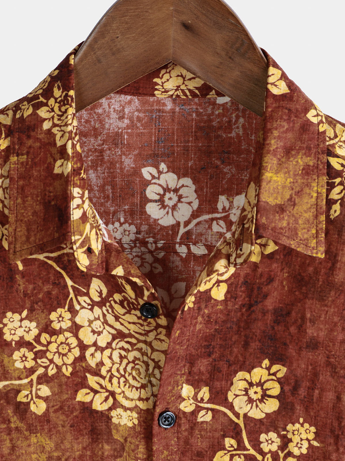 Men's Retro Floral Print Short Sleeve Shirt