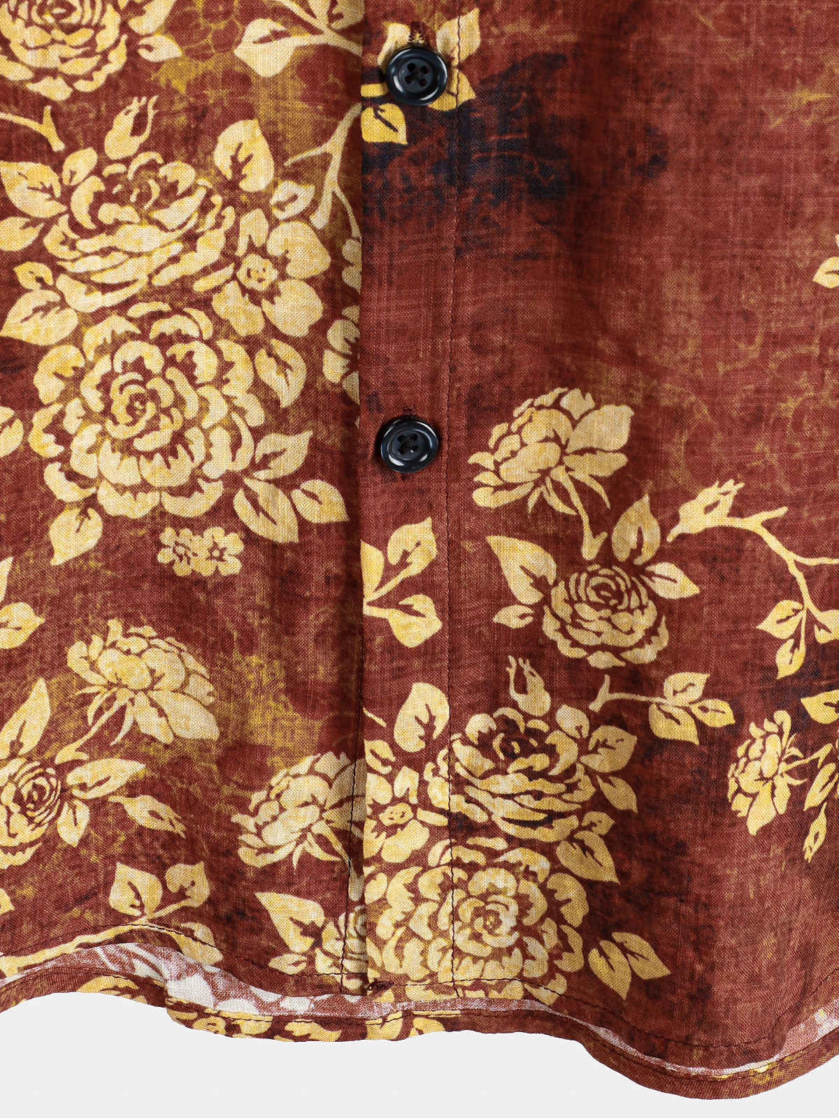 Men's Retro Floral Print Short Sleeve Shirt