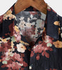 Casual Short-Sleeved Cotton Beach Shirt with Floral Print for Men