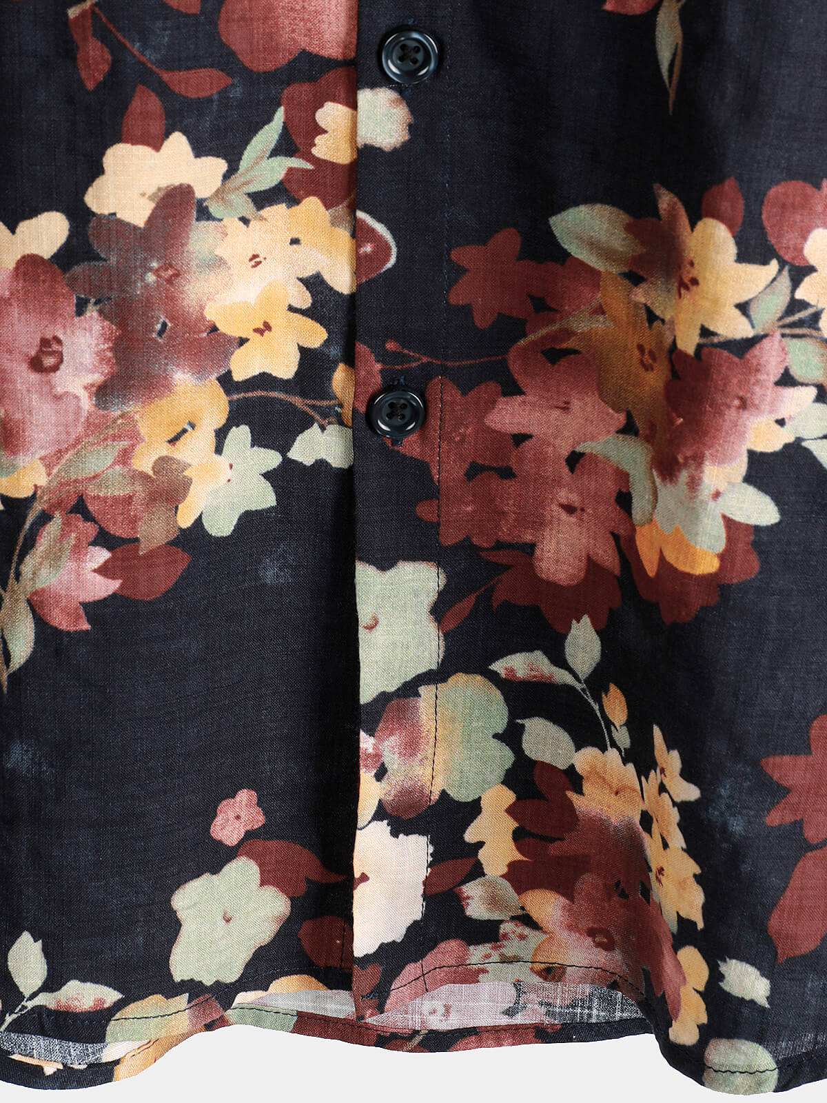 Casual Short-Sleeved Cotton Beach Shirt with Floral Print for Men