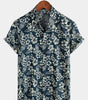 Men's Short Sleeve Aloha Hawaiian Shirt in Breathable Cotton with Floral Print