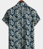 Men's Short Sleeve Aloha Hawaiian Shirt in Breathable Cotton with Floral Print