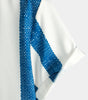 Casual Short Sleeve Vintage Blue Vertical Striped Shirt for Men