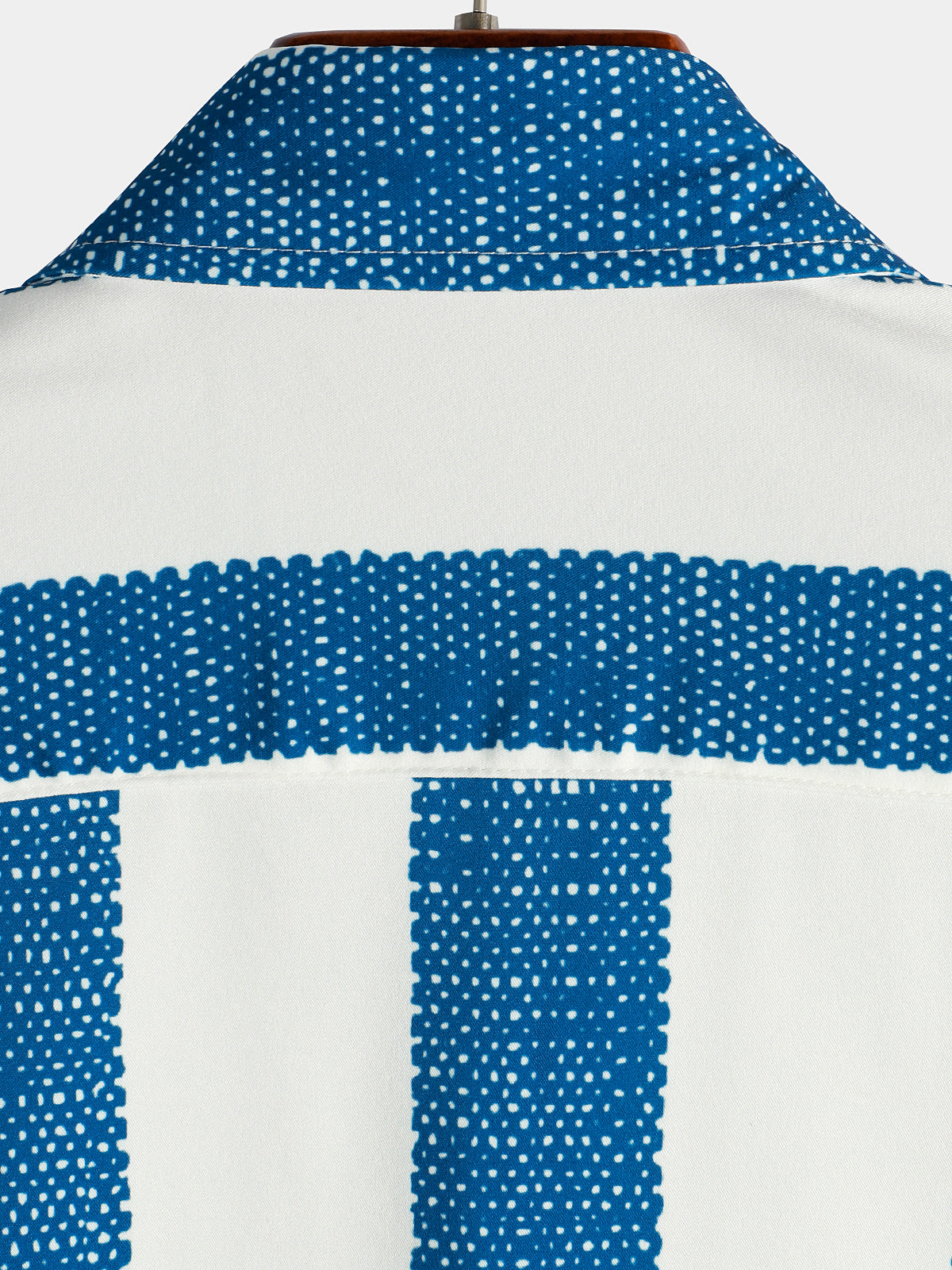 Casual Short Sleeve Vintage Blue Vertical Striped Shirt for Men