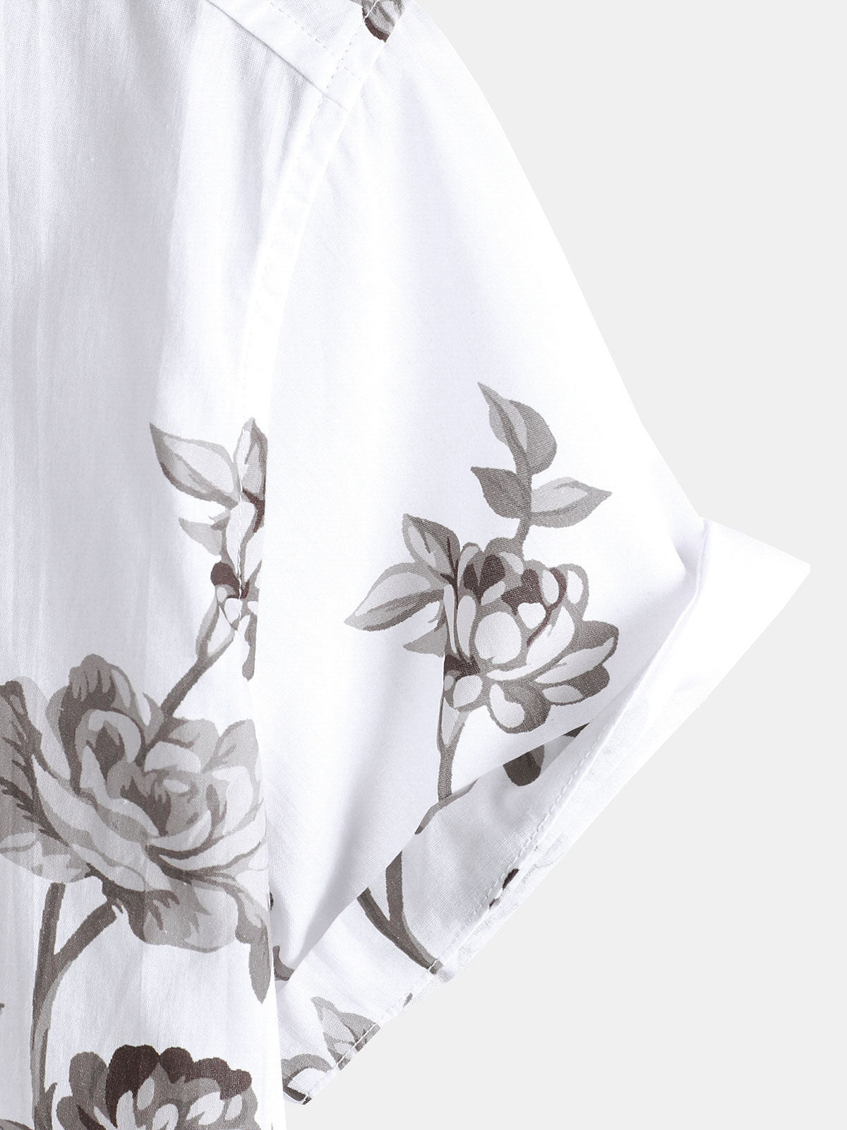 Men's Short Sleeve Casual Cotton Floral Print Shirt