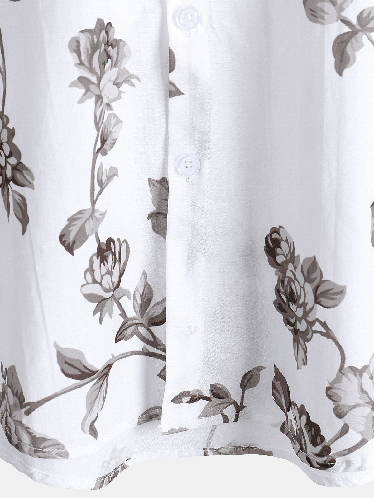 Men's Short Sleeve Casual Cotton Floral Print Shirt